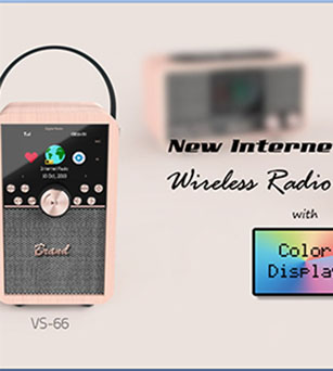 Internet Radio/ DAB+Wooden Cabinet Wirless Bluetooth Speaker with Aux/ TF/ USB