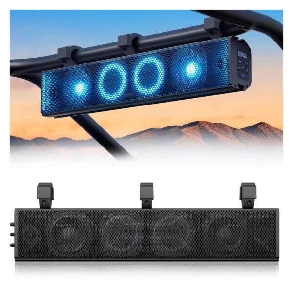 27 Inch Outdoor Sound Bar Speaker with LED Pixel Light for UTV&ATV&Golfcar