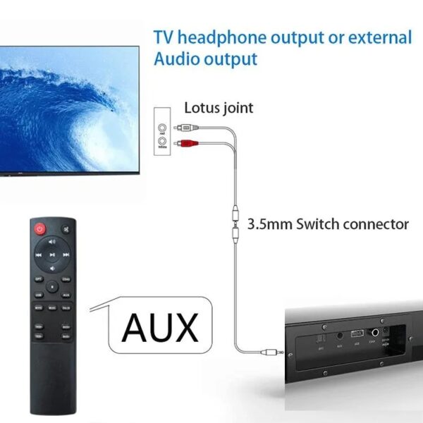 2.0 Channel Miboard 3D Surround Bluetooth Soundbar Speaker With RGB LED Lights