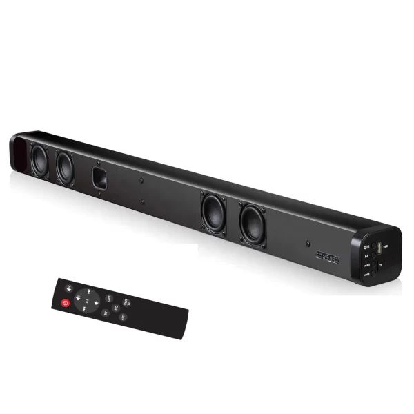 Black 2.0CH 40W  HDMI(ARC) Optical Sound Barspeaker