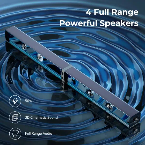 Bluetooth Sound Bars with 2-in-1 Detachable ARC/BT/OPT/Remote Connections