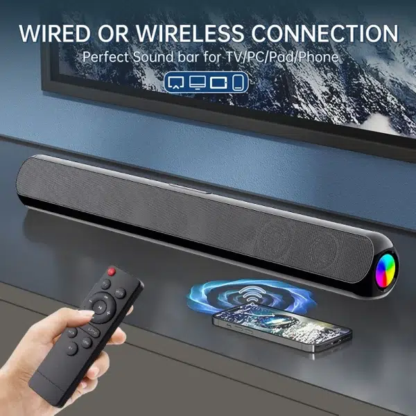 TV Surround Sound System Sound Bar Speakers with BT/Coaxial/AUX/PC/Gaming/Projectors