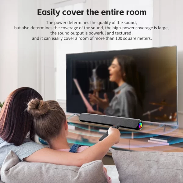 TV Surround Sound System Sound Bar Speakers with BT/Coaxial/AUX/PC/Gaming/Projectors