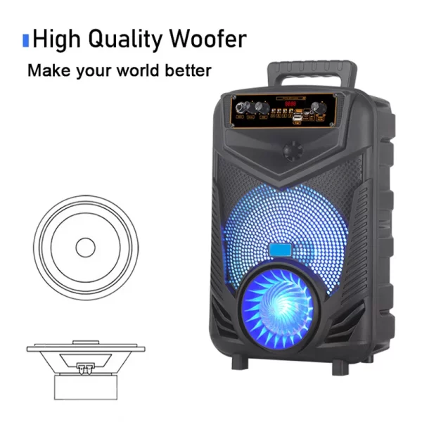 Multifunctional Super Bass Dual Subwoofer Karaoke Portable Speaker